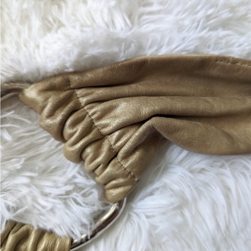 Vintage HOBO Gabor slouchy hobo bag-stunning champagne gold leather - Picture 5 of 6
